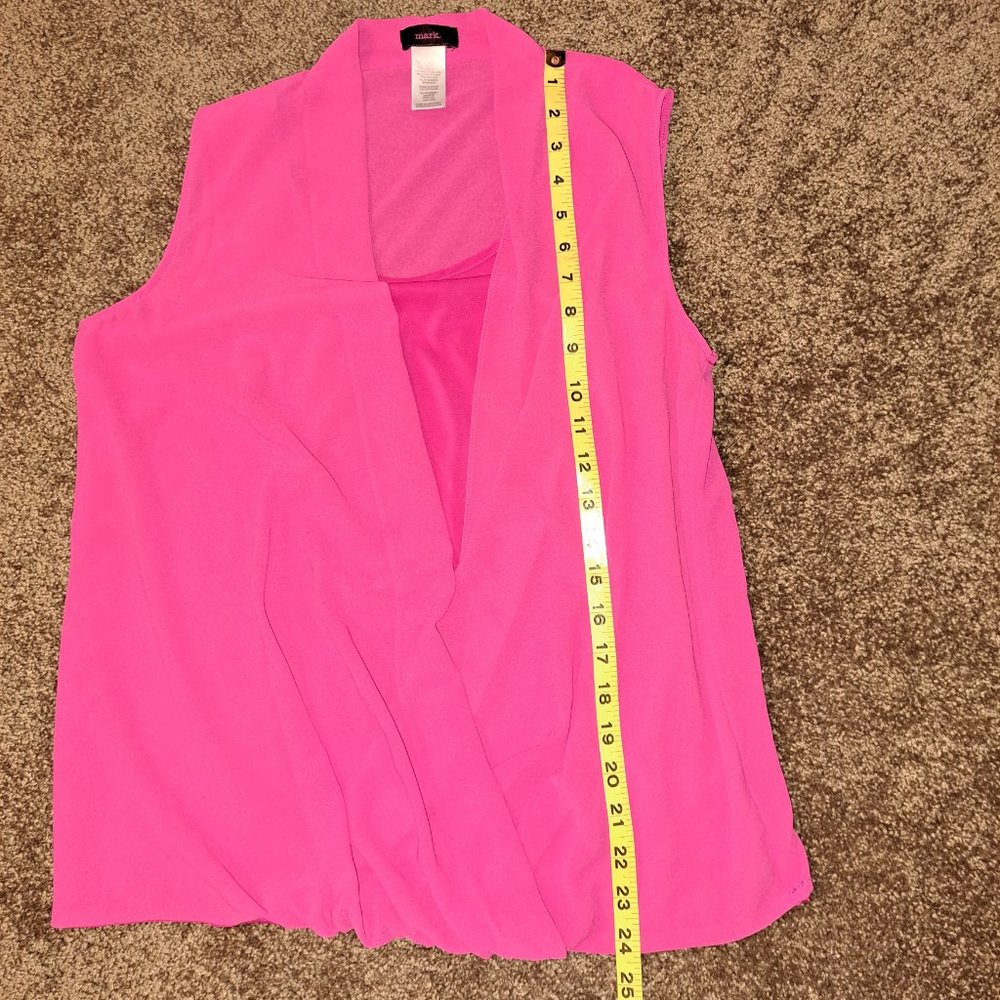 Mark Barbie Pink Draped Sleeveless Top size Medium - Picture 5 of 5
